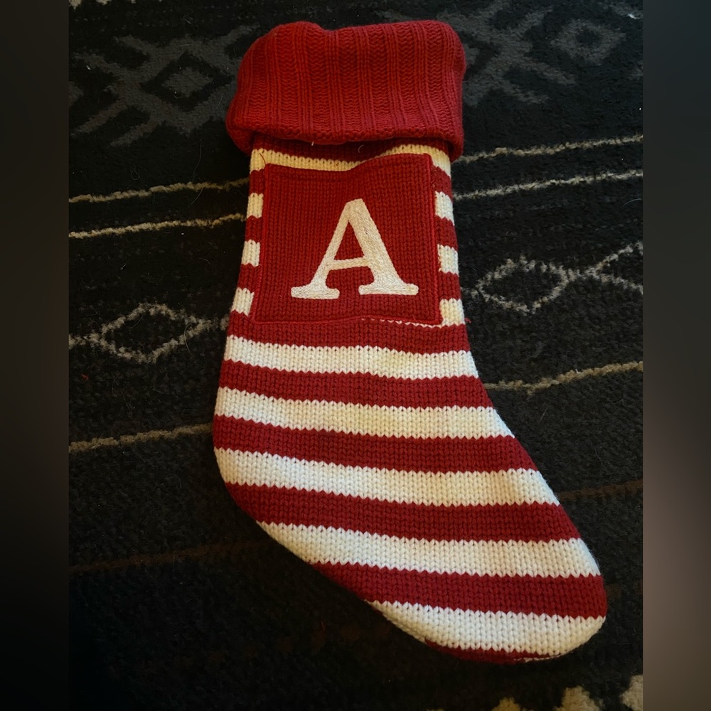 Target Wondershop Red and White Initial Christmas Stocking - A